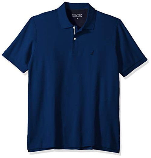 Nautica Men's Classic Fit Short Sleeve Solid Performance Deck Polo Shirt Estate Blue 3XLT Tall