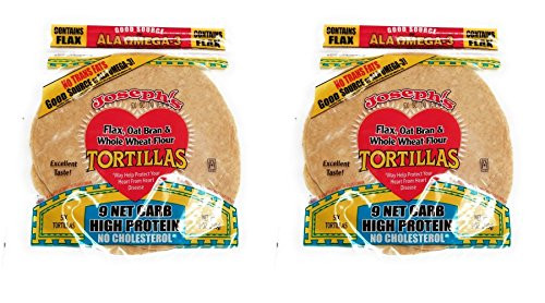 Value 2 Pack- Joseph's Low Carb Tortillas Flax Oat Bran  and  Whole Wheat 8 Inch 6 Tortillas