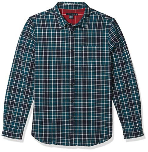 French Connection Men's Long Sleeve Printed Regular Fit Button Down Shirt Torquiose Check XX-Large