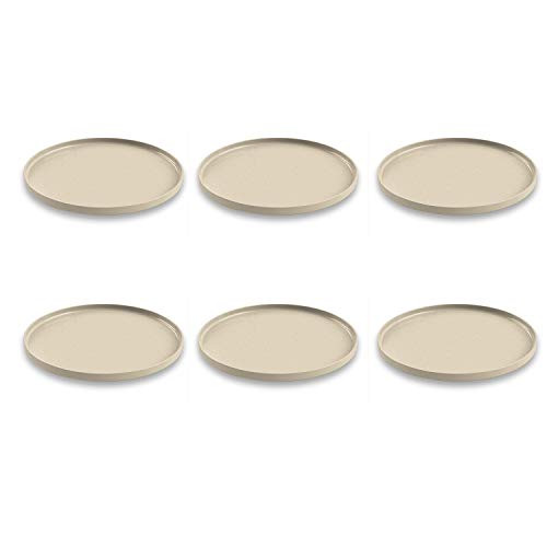 TarHong Palermo Bamboo Dinner Plate Natural 10.5" Proprietary Merge Material Mix -Bamboo powder  and  Melamine- Set of 6