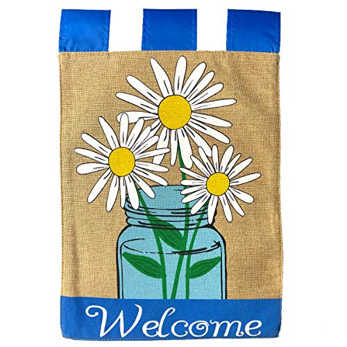 Briarwood Lane Mason Jar Burlap Spring House Flag Floral 28" x 40"
