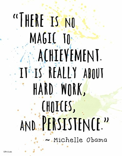 Watercolor Splatter Art Print ~ MICHELLE OBAMA Inspirational Quote: 'Achievement.' (11"×14" print)