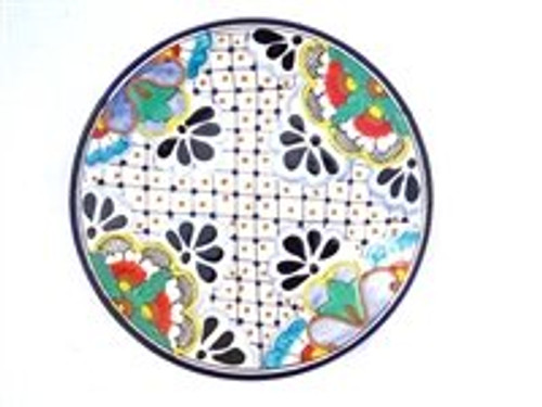 Talavera Plate Lunch 10" Dia Mexico Pottery Ceramic