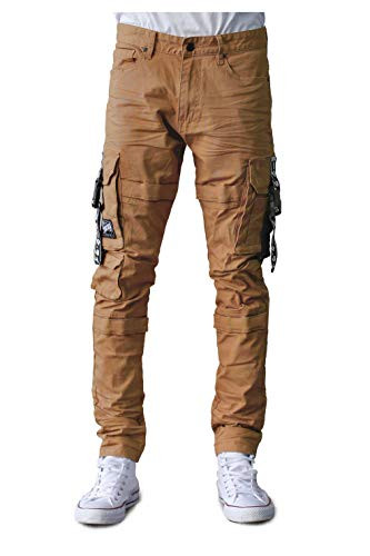 Smoke Rise Mens Fashion Twill Cargo Pants -DEEP Wheat 34-32-