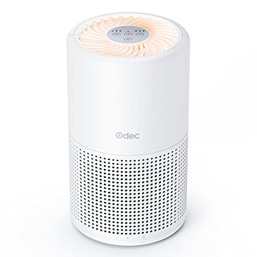 Odec Air Purifiers for Home Air Cleaner with 3 Stage Filtration 5 Timer Settings Night Light Remove up to 99.97 percent of Pollutants True HEPA Filter for Pets Dander Dust Mold Smoke and Pollen