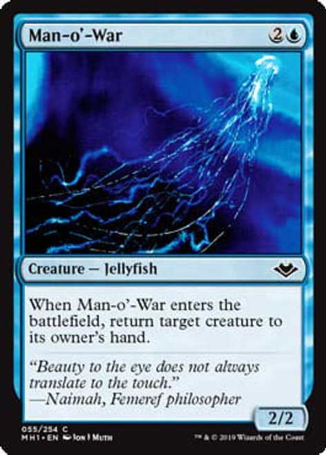 Magic- The Gathering - Man-o'-War - Foil - Modern Horizons Magic- The Gathering - Man-o'-War - Foil - Modern Horizons