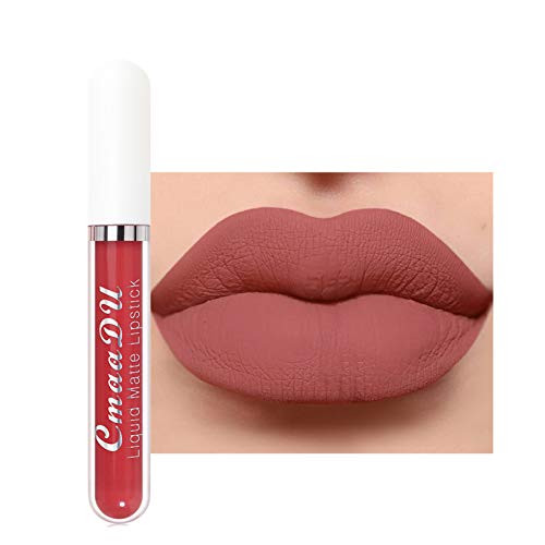 ManxiVoo Lip Gloss Matte Non-Stick Lip Gloss Waterproof Long-Lasting Lipstick Women Makeup Matte Liquid Lipstick -E-