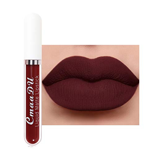 ManxiVoo Lip Gloss Matte Non-Stick Lip Gloss Waterproof Long-Lasting Lipstick Women Makeup Matte Liquid Lipstick -R-