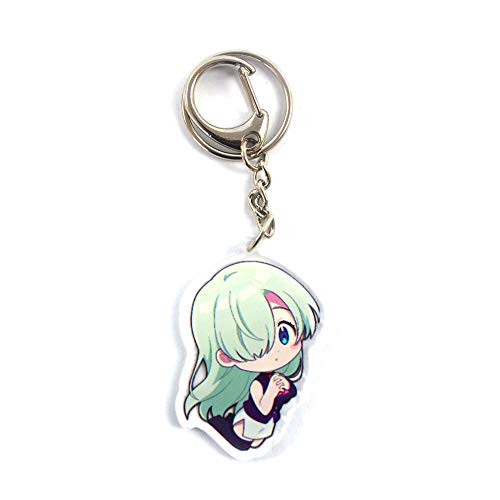 Fuguan The Seven Deadly Sins Keychain Metal Key Rings with Acrylic Pendant for Keys Bags Gift for Anime Fans-Multi 7-