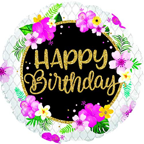 18" Happy Birthday Tropical Foil Balloon 18" Happy Birthday Tropical Foil Balloon