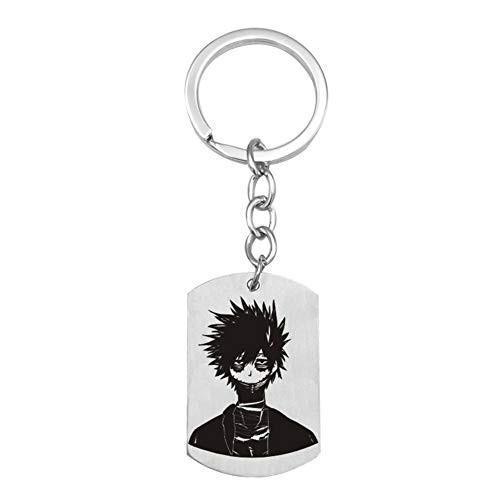 WerNerk My Hero Academia Izuku Midoriya Deku Keychain Key Ring Stainless Steel Dog Tags Keychain-E-