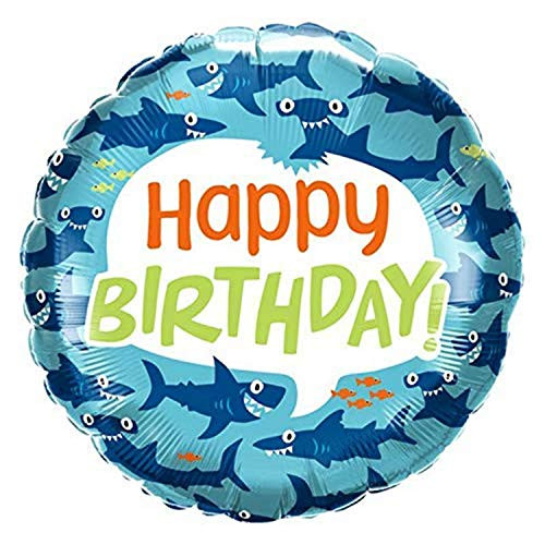 Qualatex 18" Birthday Fun Sharks Foil Balloon Multicolor Qualatex 18" Birthday Fun Sharks Foil Balloon Multicolor