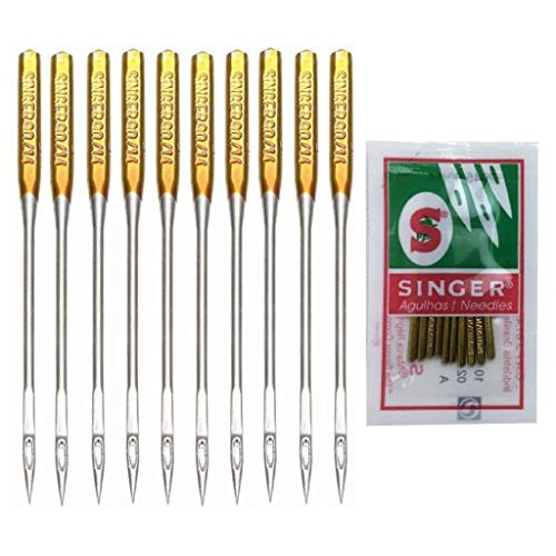 Goldweather 10Pcs Sewing Needles Large Eye Sewing Machine Needles Universal Regular Point for Singers -Size 90-14-