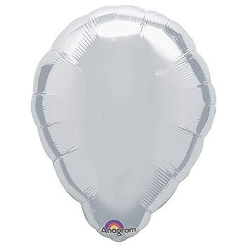 Anagram Shape-Metallic Silver Foil Balloon 18"