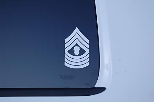 USMC Marine E-9 Master Gunnery Sergeant Insignia Sticker Vinyl Decal Pick Color  and  Size SGT. Marine Corps MGYSGT -V633- Choose Color-Size -White 4" X 2.25"-