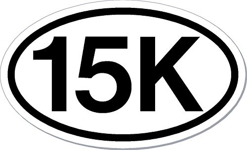 I Make Decals® - 15K Run car bumper window sticker 3" x 5" EURO OVAL - runner running race marathon vinyl Sticker Decal
