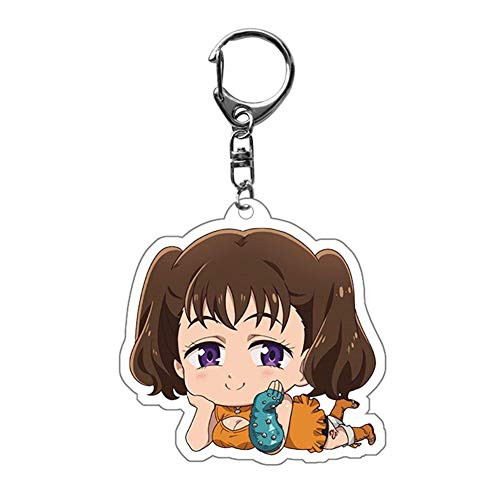 Peoria The Seven Deadly Sins Cute Acrylic Pendant Keychain for Keys Bags and Pencil Cases-A - Diane-