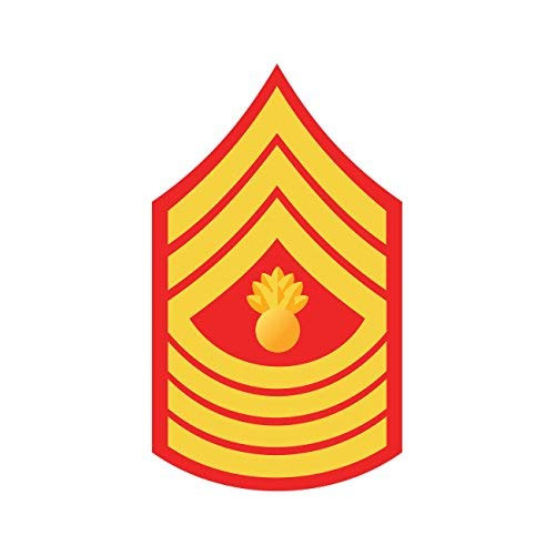 E-9 Master Gunnery Sergeant Insignia Sticker Die Cut Decal Vinyl Made in USA