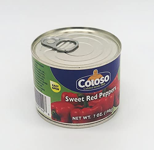 Coloso Sweet Red Peppers - Pimientos- 7 Oz.- 198 grams- EZ-Open Can . Pack of -1-