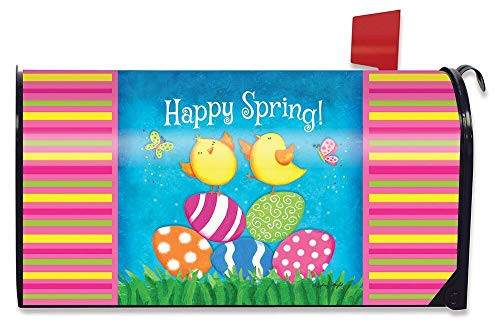 Briarwood Lane Happy Spring Chicks Magnetic Mailbox Cover Easter Eggs Standard