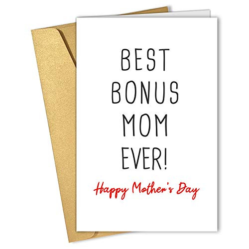 Mothers Day Card Funny Mother's Day Card for Stepmother Best Bonus Mom Ever