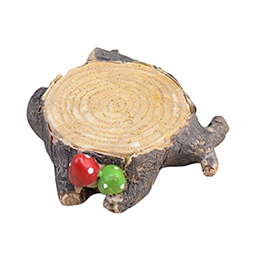 Gilroy Artificial Mushroom Tree Stump Miniature Figurines Fairy Garden Accessories Supplies Micro Landscape - Plant Pots Bonsai Craft Decor L