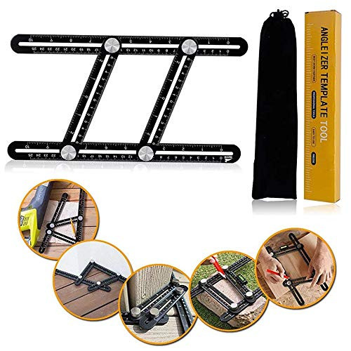 Multi-function Ruler, Marialove Aluminum Alloy Template Tool, Layout Tool Measurement, Multi Angle Measuring Ruler for Handymen, Builders, Craftsmen, DIY-ers