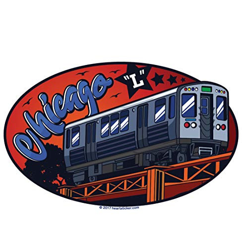 Chicago Sticker Cta Subway Train All Weather Vinyl Decal Label Apply To Water Bottle Decal Laptop Phone Car Bumper Window Mug Cooler Single Illinois
