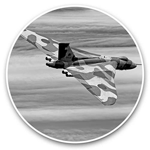 Awesome Vinyl Stickers -Set of 2- 7.5cm -bw- - Avro Vulcan B2 Bomber Plane Fun Decals for LaptopsTabletsLuggageScrap BookingFridgesCool Gift 37058