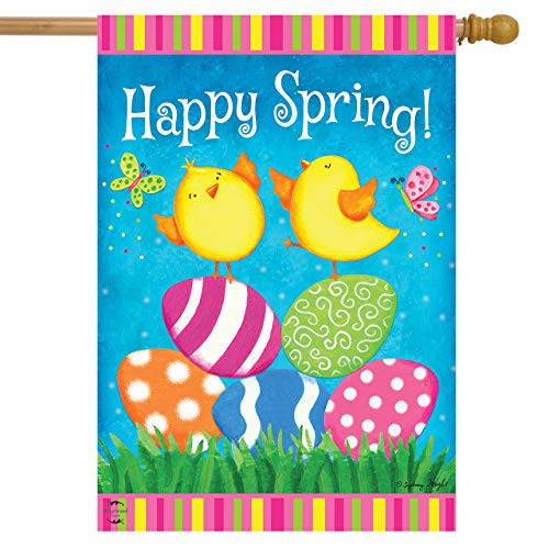 Briarwood Lane Happy Spring Chicks House Flag Easter Eggs 28" x 40"