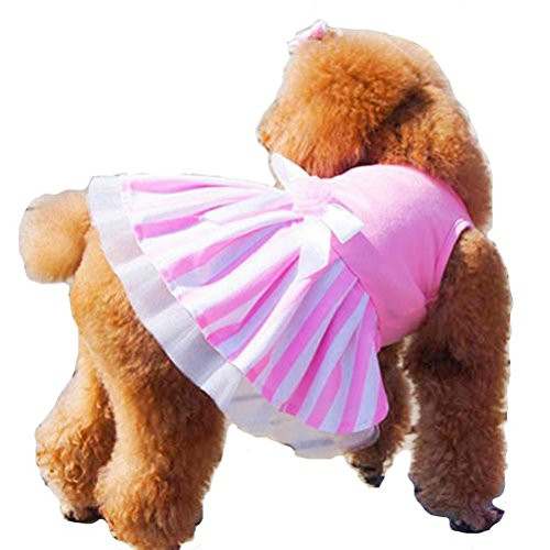 Howstar Pet Dress Puppy Bow Tutu Dress Dog Skirt Princess Outfits Doggy Clothes -L- Howstar Pet Dress Puppy Bow Tutu Dress Dog Skirt Princess Outfits Doggy Clothes -L-
