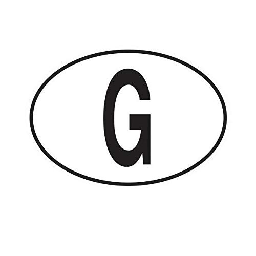 EW Designs G Gabon Country Code Oval Sticker Decal Vinyl Gabonese Euro Bumper Sticker Vinyl Sticker Car Truck Decal 5"