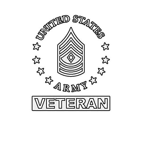 ION Graphics E-8 First Sergeant Veteran US Army Rank Sticker Die Cut Decal 1SG OR-8 E8 5" Bumper Locker Laptop Window - Sticks to Any Surface