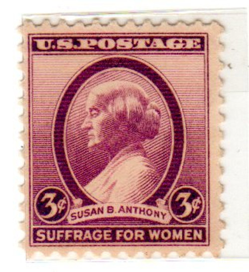 Postage Stamps United States. One Single 3 Cents Dark Violet Susan B. Anthony Issue Stamp Dated 1936 Scott 784.