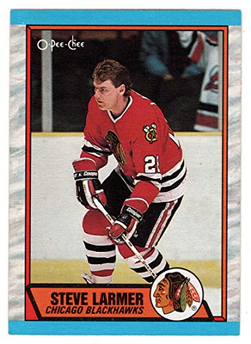 Steve Larmer - Chicago Blackhawks -Hockey Card- 1989-90 O-Pee-Chee  179 Mint