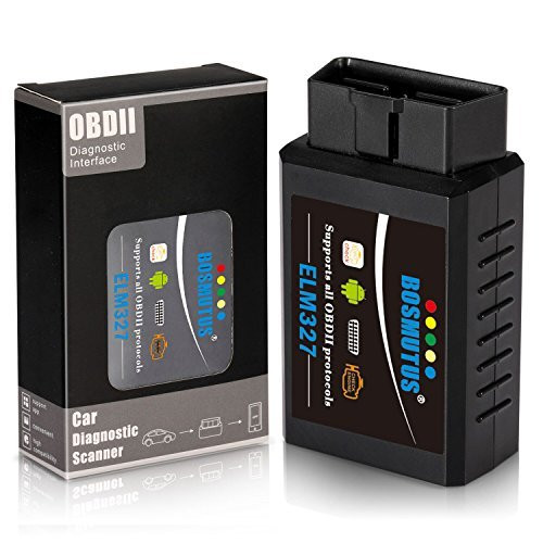 Bosmutus OBD2 Bluetooth, ELM327 V1.5 OBD 2 Scanner Code Reader, EOBD/OBDii Car Diagnostic Tool (More Than 3000 Database Code) - Bluetooth for Android/Windows