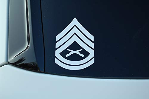 USMC Marine E-7 Gunnery Sergeant Insignia Sticker Vinyl Decal Pick Color  and  Size SGT. Marine Corps GYSGT -V634- Choose Color-Size -6" X 4" White-