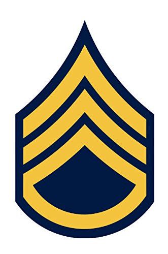 JS Artworks United States Army Staff Sergeant SSG E-6 Rank Insignia Vinyl Sticker Decal