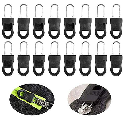 16PCS Zipper Head Detachable Zipper Puller Universal Replacement Zipper Pull Repair Tab Luggage Accessories Fixer Zipper Tab Repair for Jackets Clothes Bags DIY Crafts -Black B- 16PCS Zipper Head Detachable Zipper Puller Universal Replacement Zipper Pull Repair Tab Luggage Accessories Fixer Zipper Tab Repair for Jackets Clothes Bags DIY Crafts -Black B-
