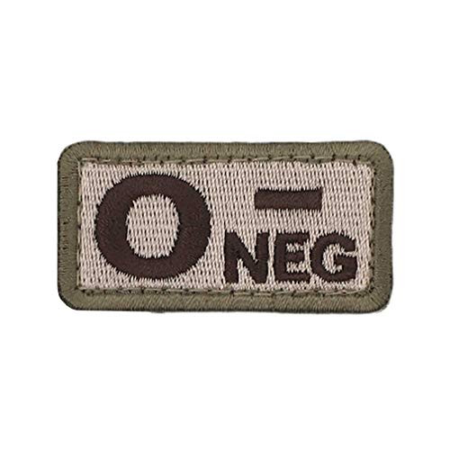 B-Sheep Tactical Blood Group Type O- Neg O Negative Hook and Loop Patch Embroidered Morale Military Badge for Sports Outdoors -O- NEG-