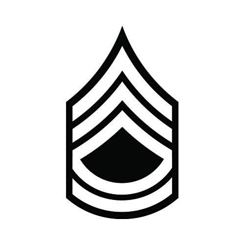 E-7 Sergeant First Class Rank Sticker - Decal - Die Cut - SFC OR-7 E7 US Army - Black 3.00" x 5.16"