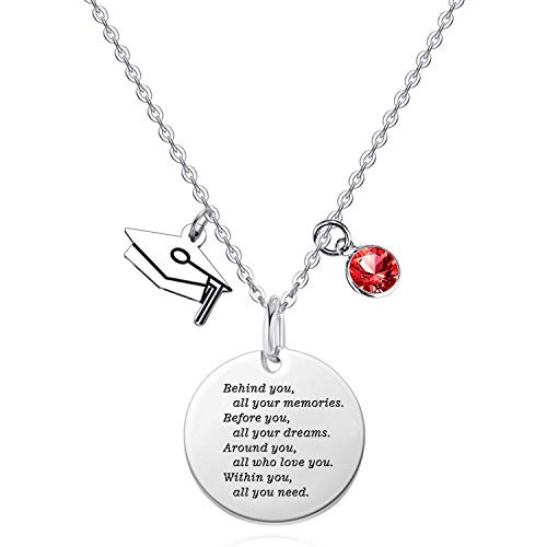 Graduation Gifts for Her Him Birthstone Pendant Necklaces High School Congrats Grad Jewelry