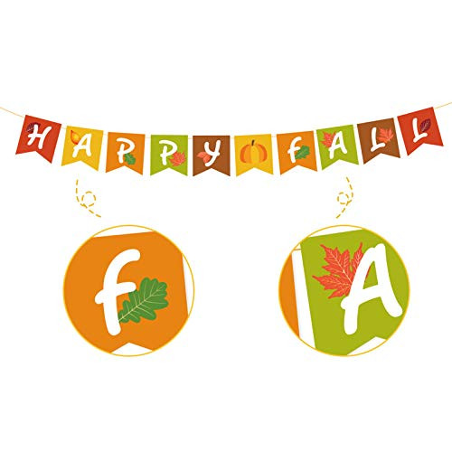 Macoku Happy Fall Banner Pull Flower Pull Flag Thanksgiving Fall Decorations- Autumn Pumpkins Maple Leaves Garlands Bunting Mantel Fireplace Baby Birthday Party Decoration Macoku Happy Fall Banner Pull Flower Pull Flag Thanksgiving Fall Decorations- Autumn Pumpkins Maple Leaves Garlands Bunting Mantel Fireplace Baby Birthday Party Decoration