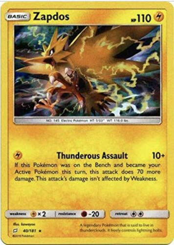 Pokemon - SM9 Team Up - Zapdos - 40-181 - Holo Rare - NM-M