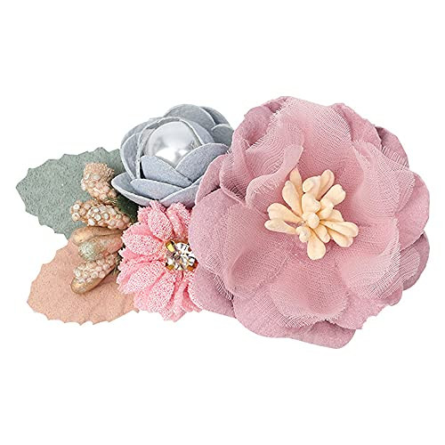 MNBD Sweet Headwear Hairpins Children Hair Accessories Artificial Floral Leaves Kid BB Clip Flower Duckbill Clip Pearl Hair Clips-B-