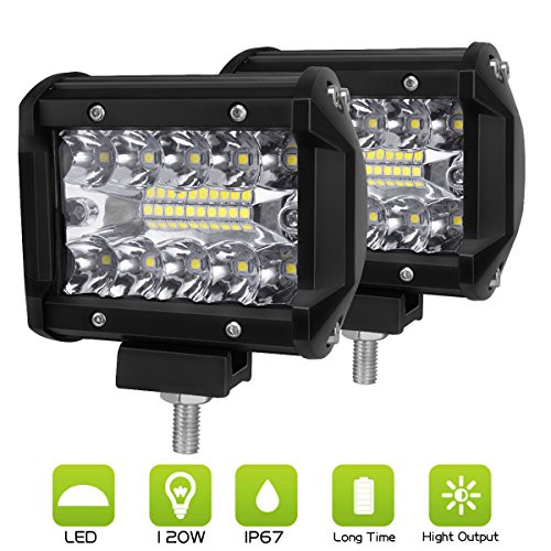 LED Pods, SUPAREE 4'' Light Bar Spot Flood Combo Beam Off Load Work Light 120W Triple ROW LED Cubes Driving Fog Lamps Waterproof For Pickup Trucks Jeep ATV UTV SUV Boat Marine,1 Year Warranty,2PCS LED Pods, SUPAREE 4'' Light Bar Spot Flood Combo Beam Off Load Work Light 120W Triple ROW LED Cubes Driving Fog Lamps Waterproof For Pickup Trucks Jeep ATV UTV SUV Boat Marine,1 Year Warranty,2PCS