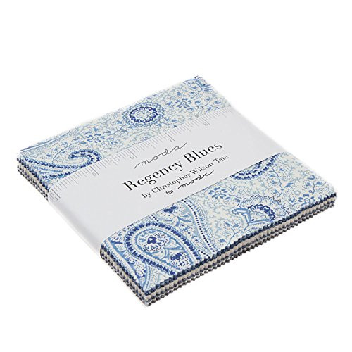 Regency Blues Charm Pack by Christopher Wilson Tate; 42-5 inch Precut Fabric Quilt Squares Regency Blues Charm Pack by Christopher Wilson Tate; 42-5 inch Precut Fabric Quilt Squares