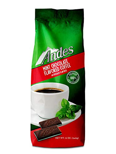 Andes Coffee Flavored Ground Coffee Bag Premium Arabica Chocolate Mint 12 Ounce