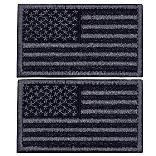 U-LIAN 2 PCS USA Flag Patch Tactical Morale Patch Embroidered American Flag Patch Hook Loop Fastener Backing EmblemSilver Grey U-LIAN 2 PCS USA Flag Patch Tactical Morale Patch Embroidered American Flag Patch Hook Loop Fastener Backing EmblemSilver Grey