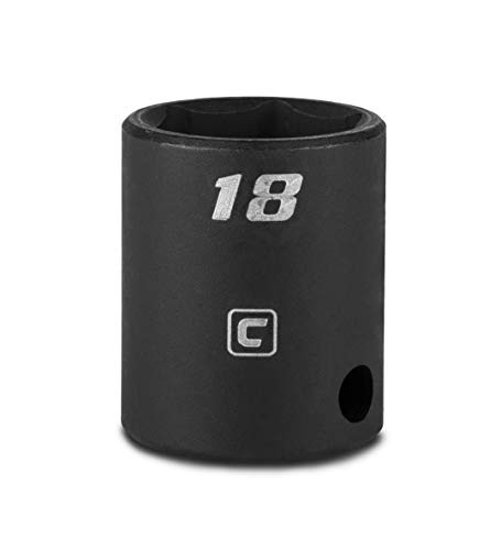 Capri Tools 18 mm Shallow Impact Socket 3-8-Inch Drive 6-Point Metric